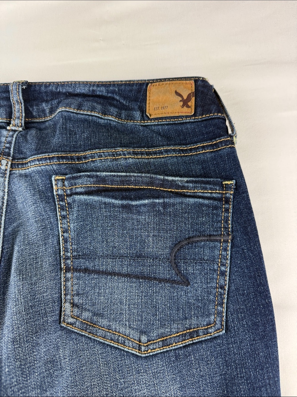American Eagle Super Stretch Skinny Jeggings Women's Size 8 Long Low Rise - Picture 10 of 10